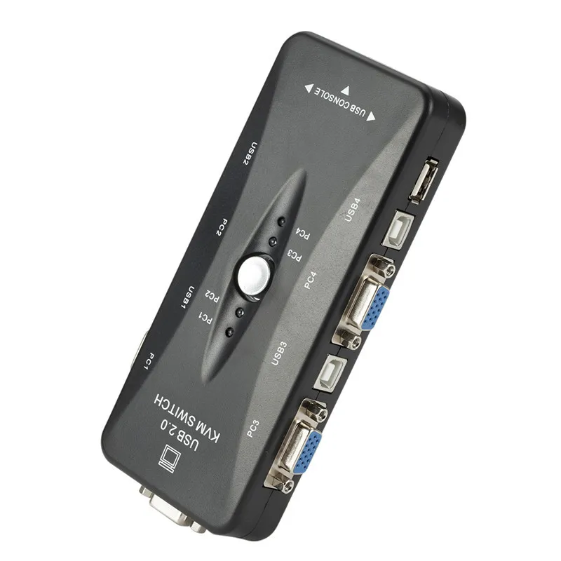 Один на четыре порта USB2.0 KVM Switch OEM Автоматическая функция мониторинга Поддержка