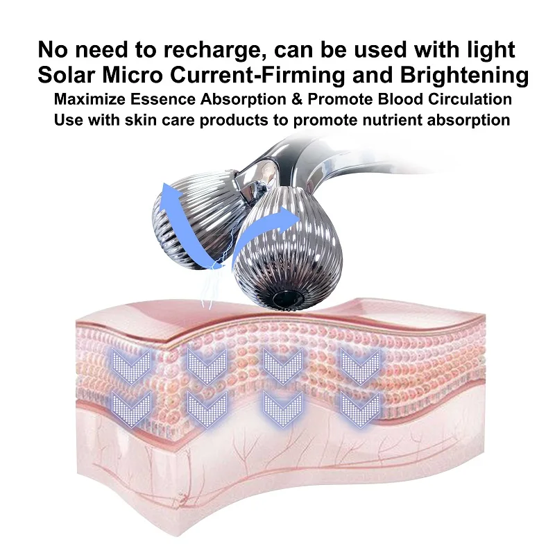 3D роликовый массажер лица серебро тонкое лицо для всего тела в форме Солнечная