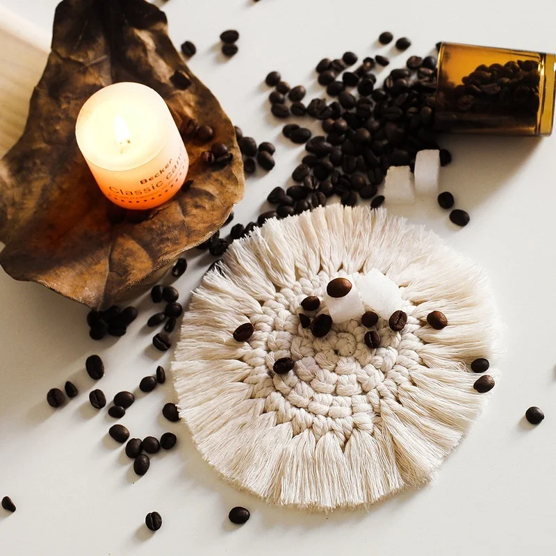 Подставки для макраме ручной работы декоративный хлопковый коврик защиты сердца