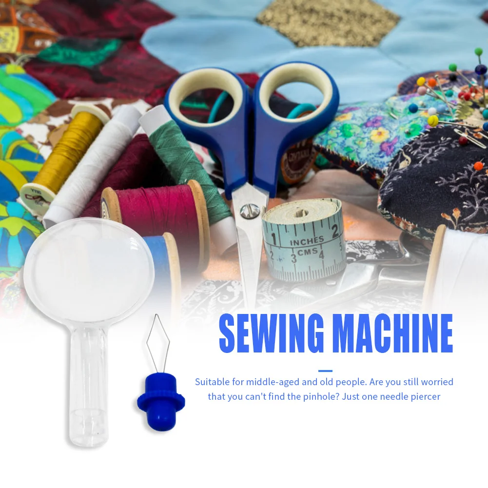 

Elderly Convenient Sewing Needle Thread with Magnifying Glass Handmade Sew Household Mother Sewing Ornament