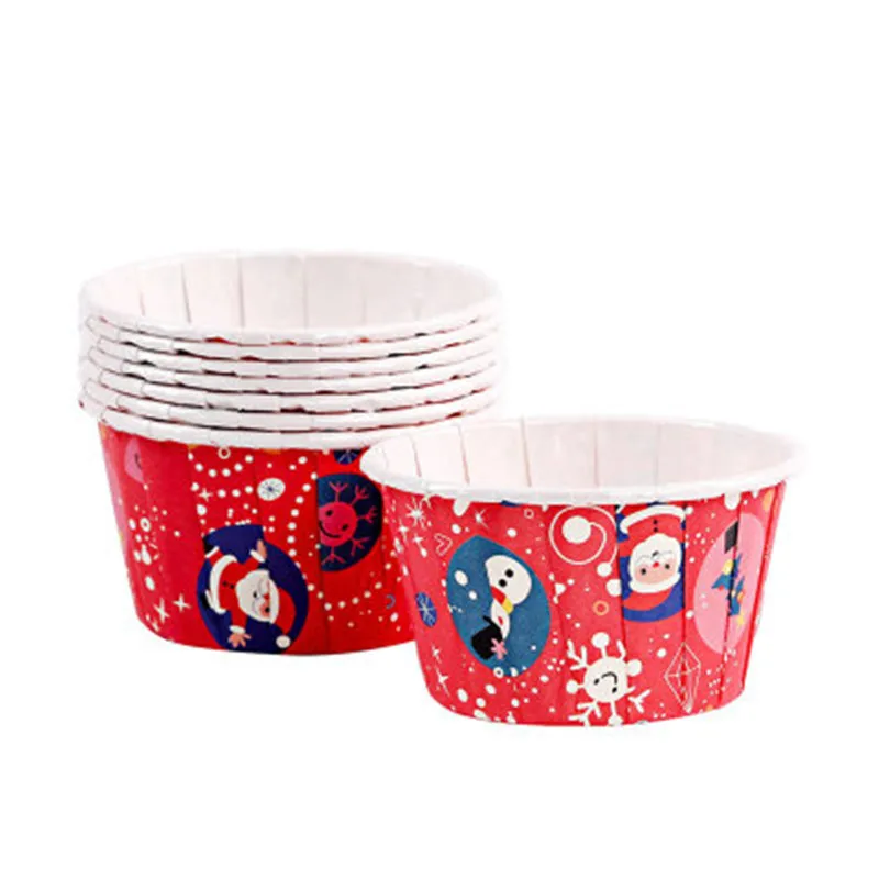 50 шт. бумажные стаканчики с Санта Клаусом для кексов маслостойкая обертка чашка