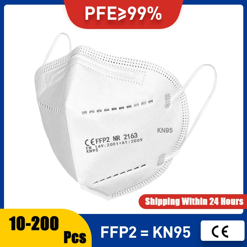 

10-200Pcs ffp2 face masks KN95 masks 5 Layers Filter maske Mouth mask FFP2mask masque KN95mask anti dust mask mascarillas маска