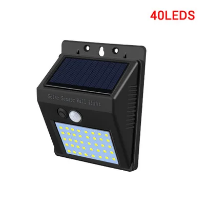 40 Leds PIR датчик движения 20 30 40~ 100 светодиодов солнечный светильник с контролем солнечной энергии уличный светильник для двора домашний сад солнечная энергия лампа настенный светильник - Цвет абажура: 40 Leds