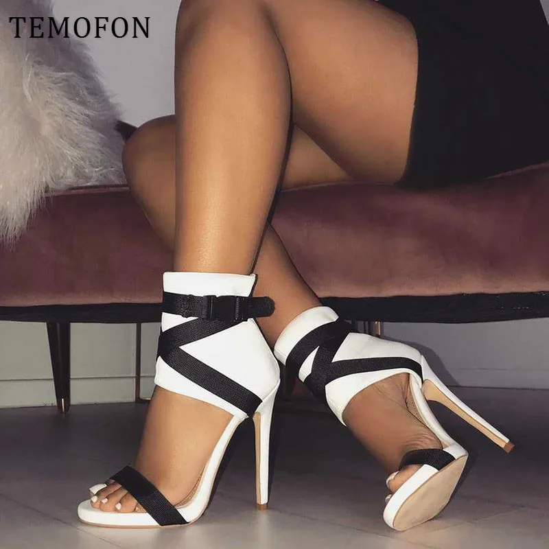 Туфли TEMOFON женские на высоком каблуке пикантные туфли лодочки с открытым носком