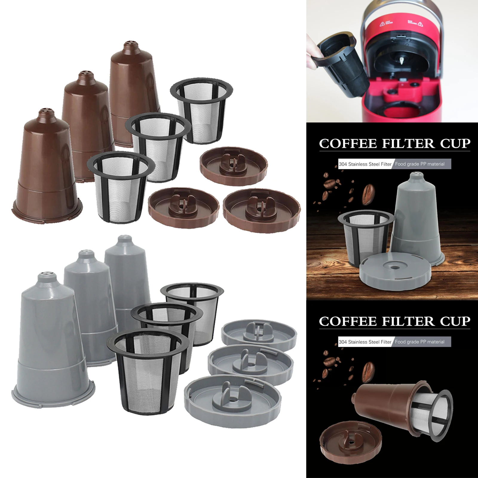 

Reusable K Cups Refillable Coffee Filter Cup For Keurig Home Brewers B3,B40,B45,B50,B55,B60,B65,B70,B75 Series