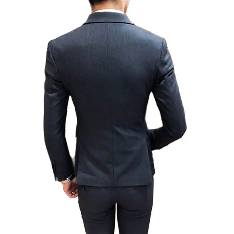 Черный двубортный Комплект из 3 предметов мужские синий и красный цвета хаки