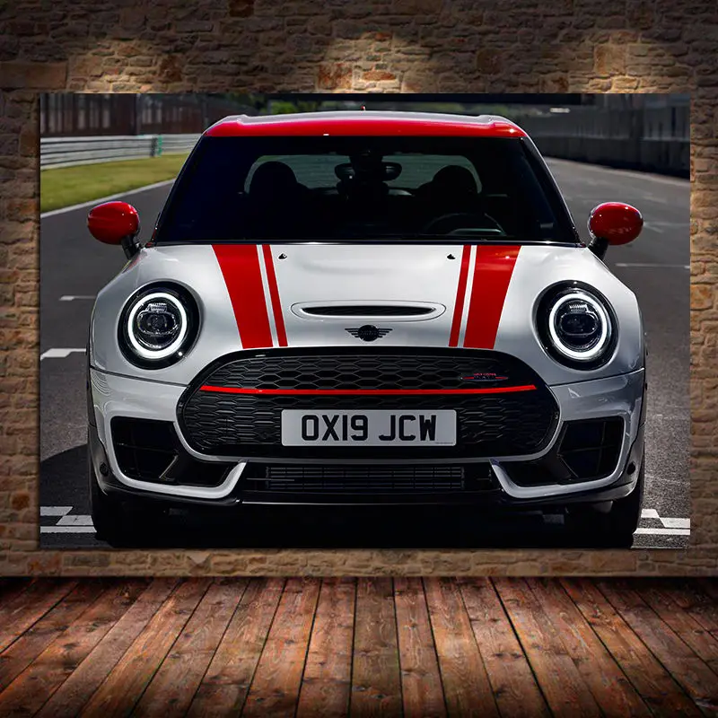 Современная Настенная живопись на холсте мини картина John Cooper Works Clubman автомобиль