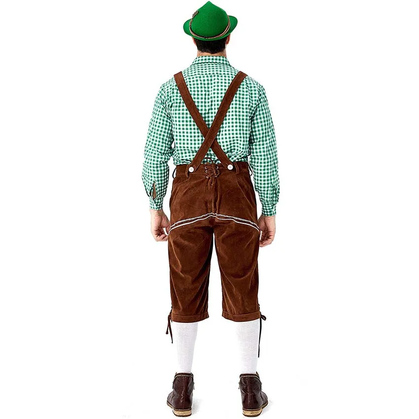

Mens Oktoberfest Costume Set German Festival Beer Cosplay Adult Plus Size Halloween Costumes Without Hat Top Short Clothes Men