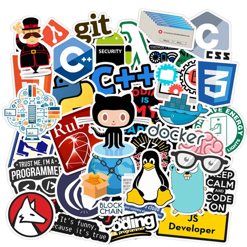 10 Вт 30 50 шт. программист Geek Java Водонепроницаемый ПВХ Стикеры s DIY СКЕЙТБОРД гитара