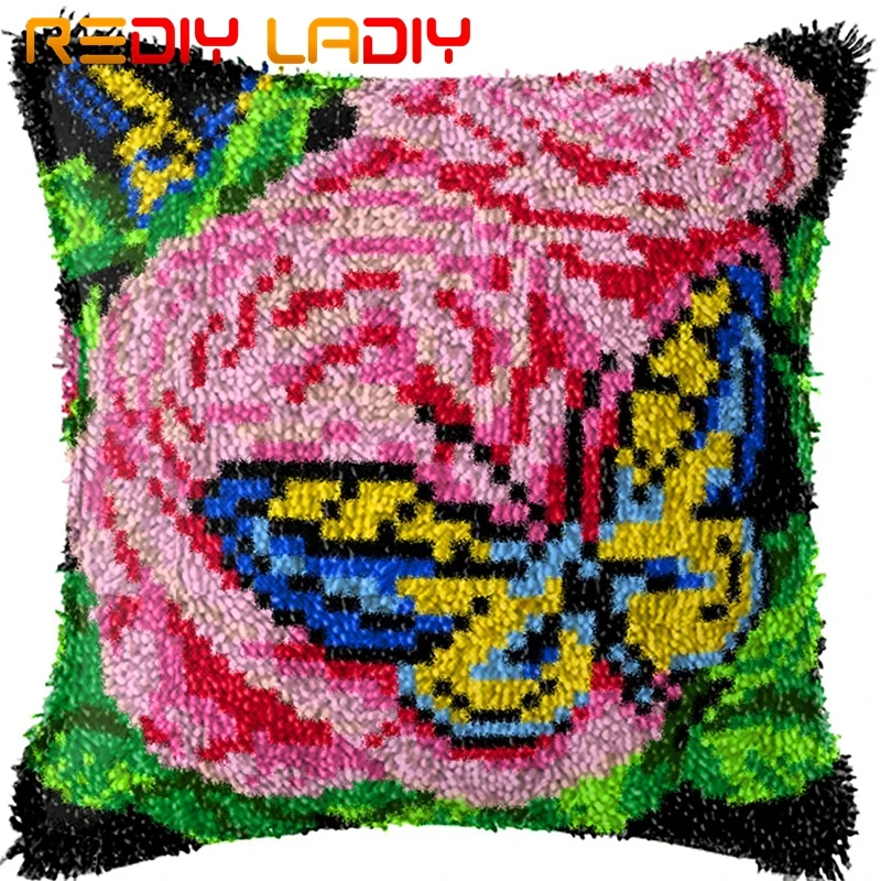 Крюк с защелкой подушки Голубая бабочка напечатаным холстом передней акриловой