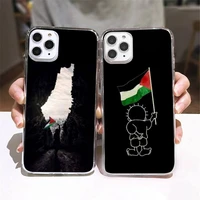 free palestine flag phone case transparent soft for iphone 5 5s 5c se 6 6s 7 8 11 12 plus mini x xs xr pro max