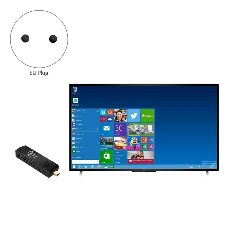 T5 мини ПК 4 Гб 64 Windows 10 лицензированный Intel Atom Z8350 BT4.0 WiFi карманный компьютер с