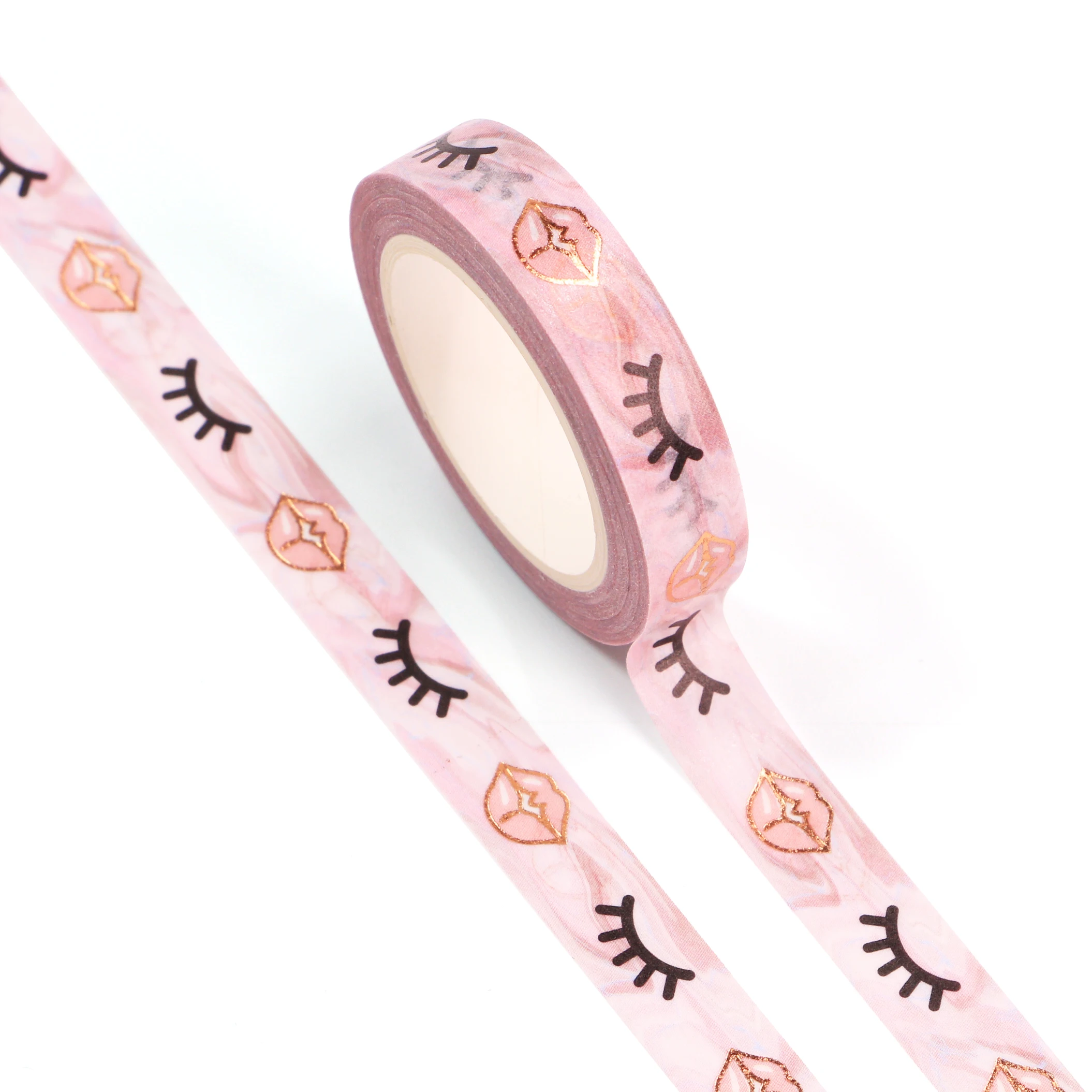 

10pcs/lot 10MM*10M Foil Romantic Shy eyes Lips Pink Decorative Washi Tape DIY Scrapbooking Masking Tape School Office Supply
