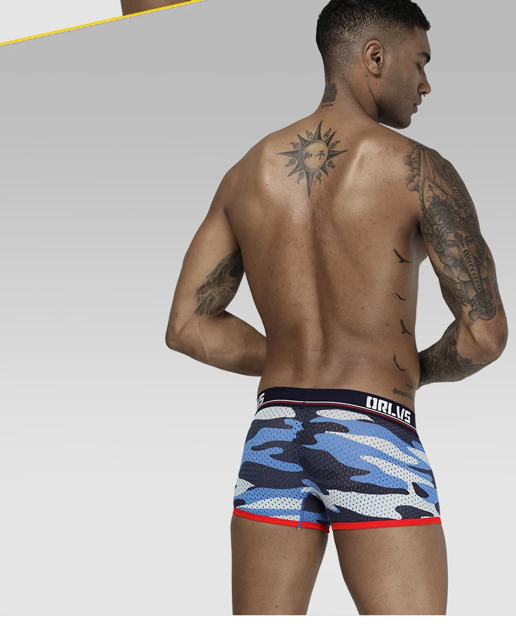 Нижнее белье с героями мультфильмов, мягкие, cueca masculina, мужские сексуальные сетчатые трусы-боксеры из Ice Silk, четыре цвета, мужские шорты с u-образным мешочком, одноцветные Cuecas OR191