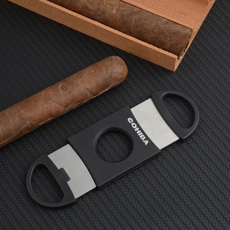 Фото COHIBA инструмент для резки сигар с двойными лезвиями из нержавеющей стали COHIBA инструмент для резки сигар с двойными лезвиями из нержавеющей стали