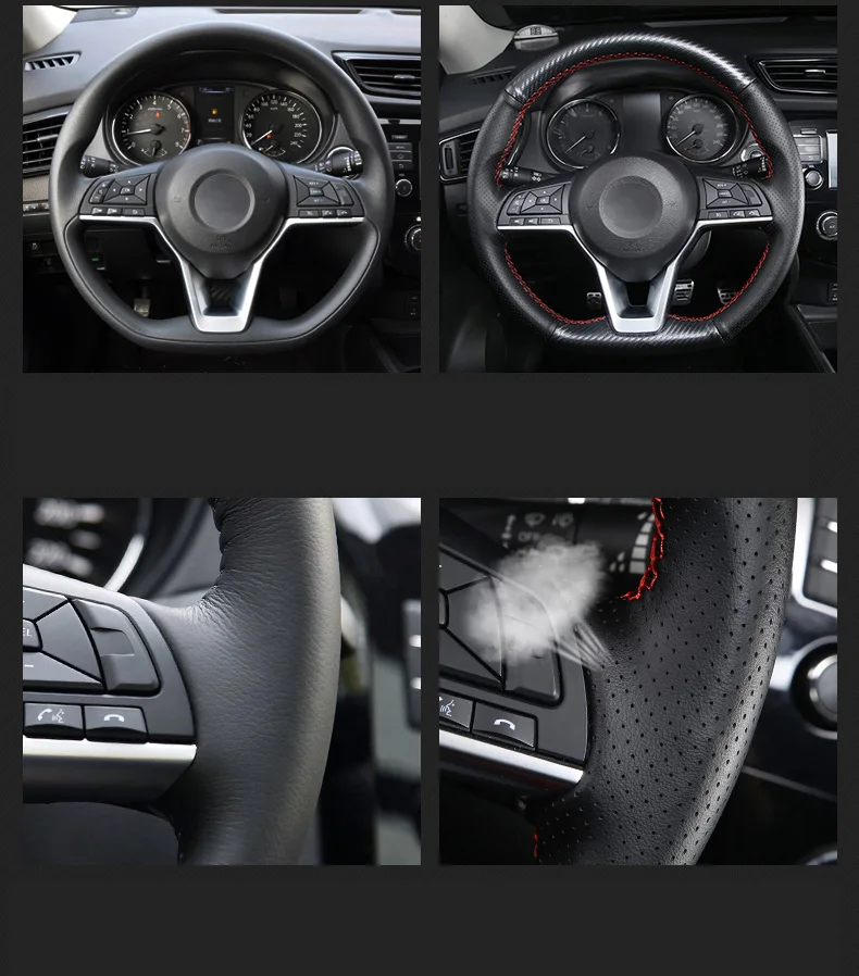 Для Nissan X trail T32 X-trail- кожаный чехол на руль ручной работы кожаный чехол для украшения автомобиля
