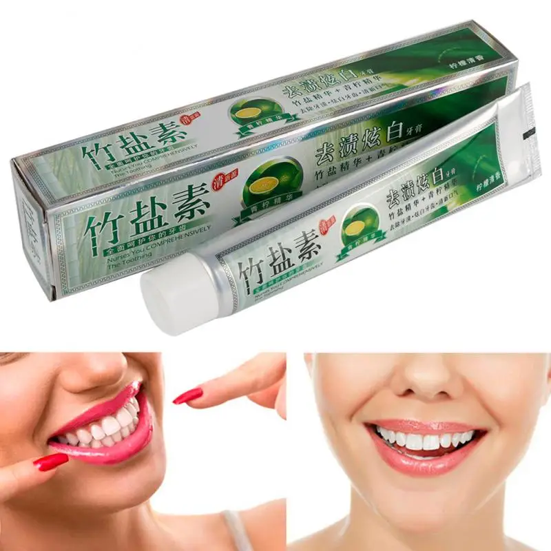 

Bleaching Bamboo Salt Cream Toothpaste Plate Remover Oral Hygiene Anti Bleeding In Gums Teeth Care Freshing Breath