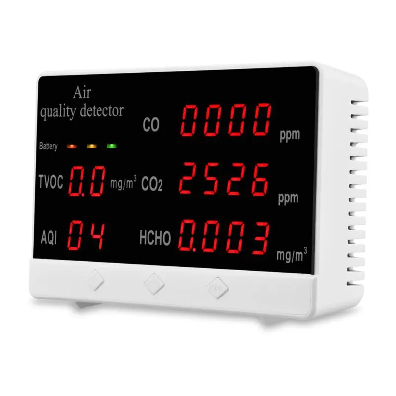 Цифровой Внутренний/наружный тестер CO/HCHO/TVOC AQI измеритель CO2 детектор контроля