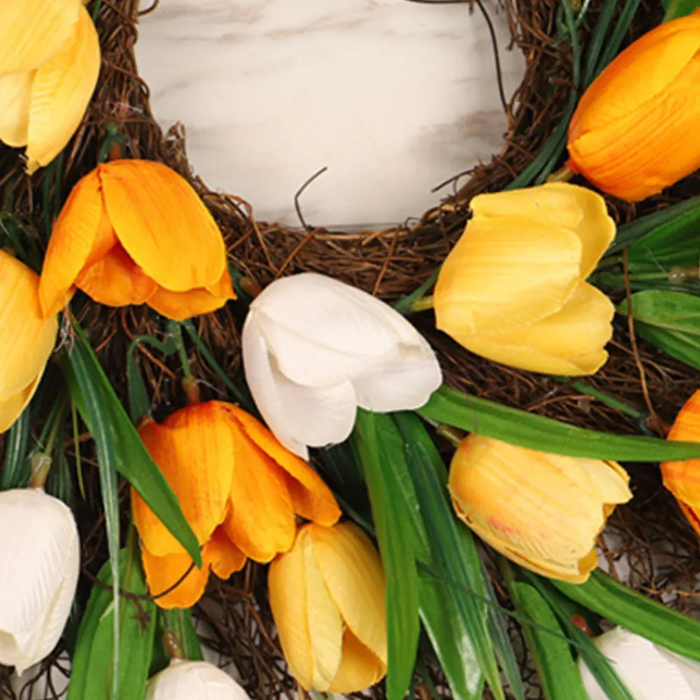 Тюльпановый цветочный венок для входной двери Осенний осенний Свадебный