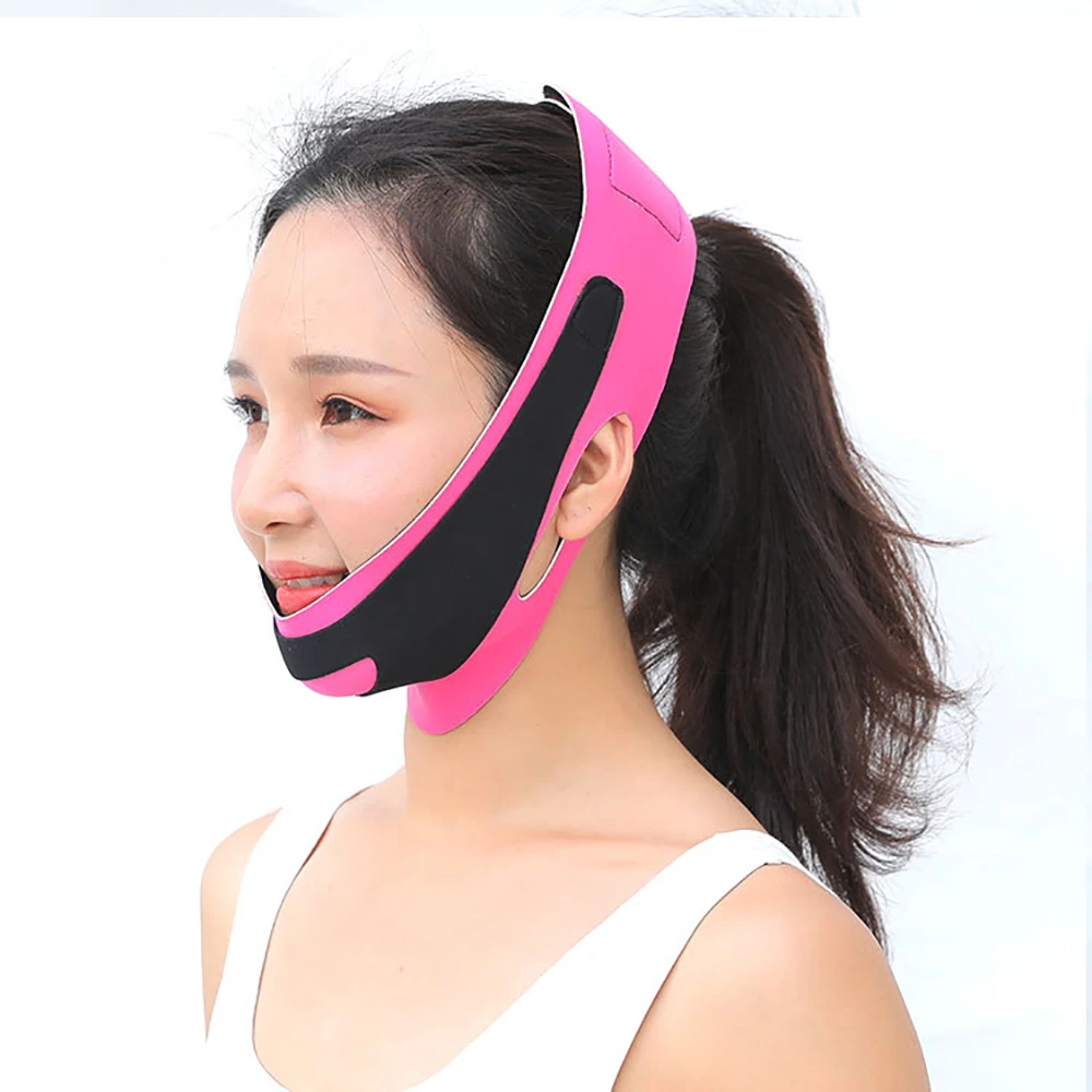 

Women Elastic Face Slimming Bandage V Line Face Shaper Chin Cheek Lift Up Belt Facial Massage Strap Face Skin Care Beauty Tools