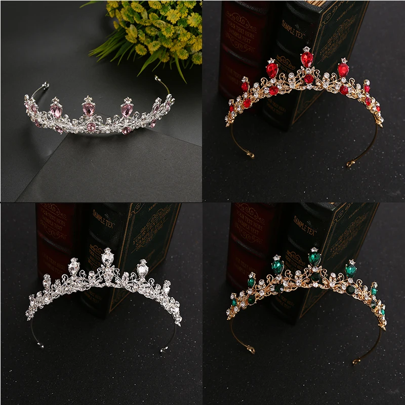 

Wedding Crown Hair Jewelry Bridal Headpiece Woman Baroque Rhinestones Crystal Tiaras Bride Party Crowns Wedding Hair Accessories