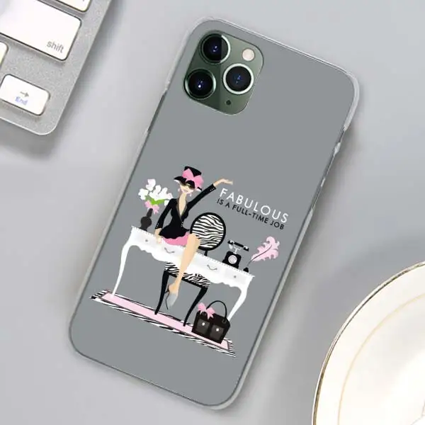 Девушка босс розовый женский телефон чехлы для Apple iPhone 11 Pro Max X XR XS MAX 11 Pro 7 8 6 6s Plus 5 5S SE жесткий чехол - Цвет: H04