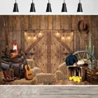 Фон для фотосъемки с изображением осенней фермы двери в деревенском стиле склада барного двора фон в старом западном ковбойском стиле украшение для детского дня рождения