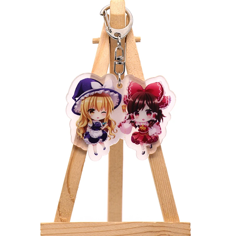 Аниме TouHou Project мультфильм Hakurei Reimu Kirisame Marisa двусторонний Узор Акриловый Брелок