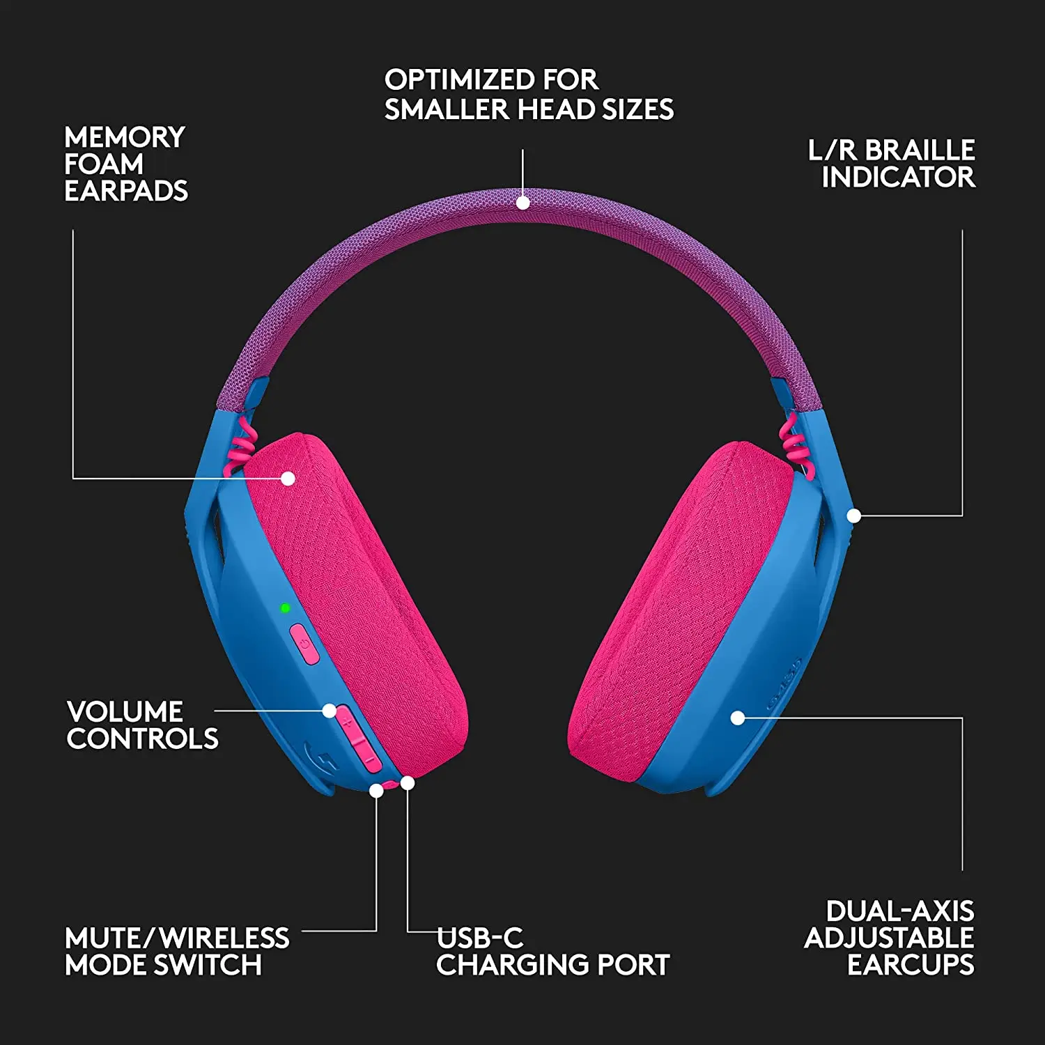 Беспроводная игровая Bluetooth-гарнитура Logitech G435 Lightspeed Накладные наушники