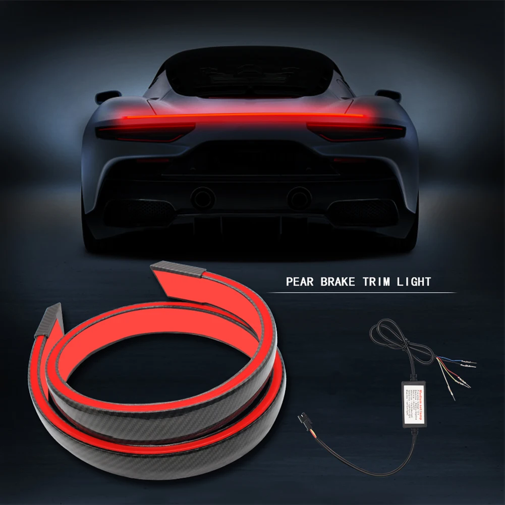 

New Car General Brake Light 12V Tail Light Turn Signal LED Spoiler Tail Flexible Waterproof Warning Light Bar Drop Shipping