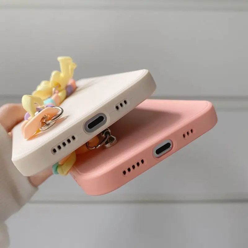 2021 new 3d cartoon candy bear wrist chain phone case for xiaomi 11 redmi note 5 8 pro 9 8t 9t 9a 9c 6a 8a poco f3 m3 k40 pro free global shipping