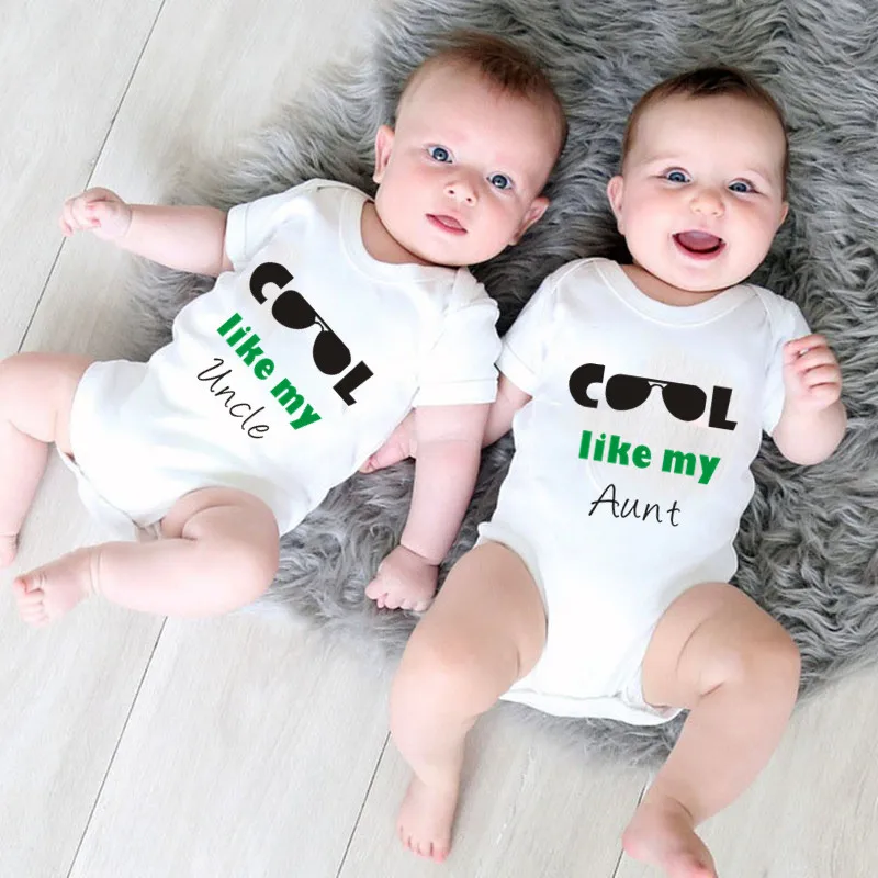 Kawaii Baby Clothes Twins детский комбинезон классное боди как мой анут и дяди с принтом