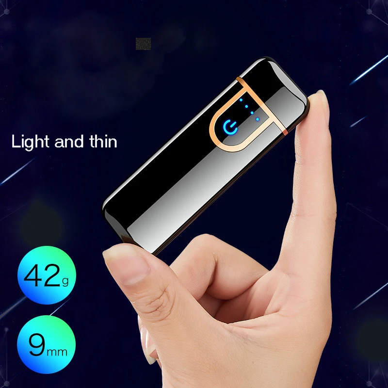 Двусторонняя USB Зажигалка Ветрозащитная Электронная зажигалка для зарядки сигар