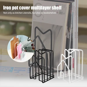 space saving cutting board home shelf kitchen organizer stand storage durable rack iron art pot lid holder rustproof multi layer free global shipping