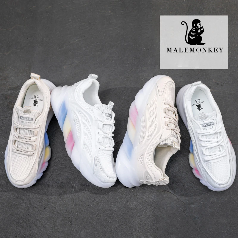 

2021 New Women Shoes Breathable Casual Shoes Outdoor Comfortable Non Slip Lightweight Thick Bottom White Ladies Sneakers