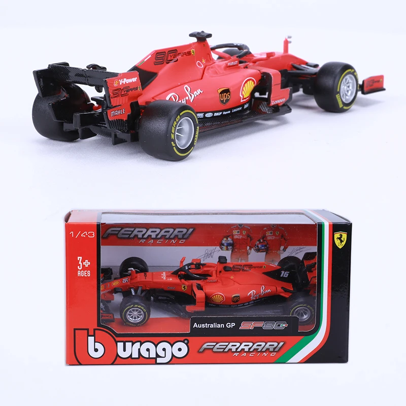 Bburago 1/43 1:43 SF90 Ferrari Leclerc Vettel No5 No16 F1 формула 1 гоночный автомобиль литье под давлением дисплей пластиковая модель детская игрушка