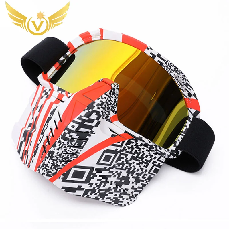

Удаляемые ветрозащитные очки для мотокросса, велосипедный шлем MX для езды по бездорожью, лыжные спортивные очки, мотоциклетные гоночные оч...