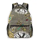 Детский Школьный рюкзак OLN для девочек-подростков, дорожный ранец с цветочным принтом, бабочками, колибри для ноутбука