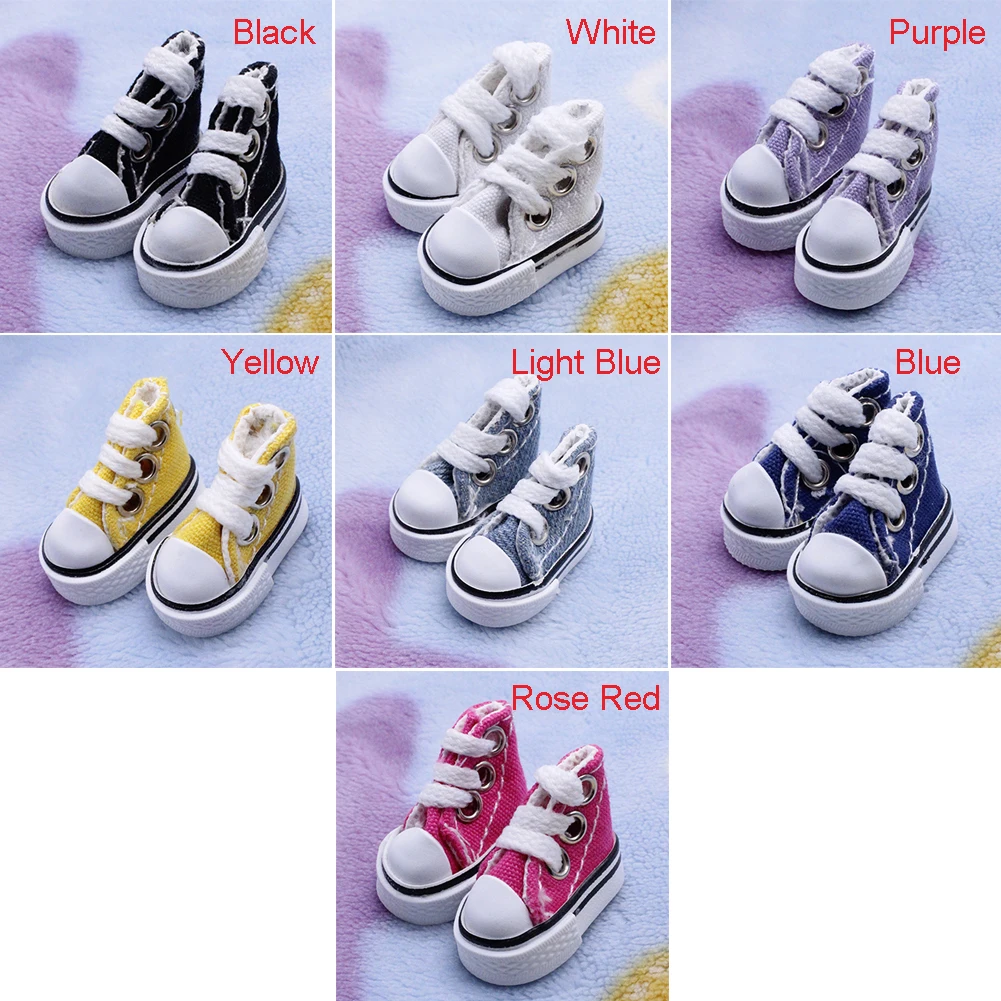 1 пара кроссовок со шнуровкой подарок из парусины ручная работа кукольная обувь