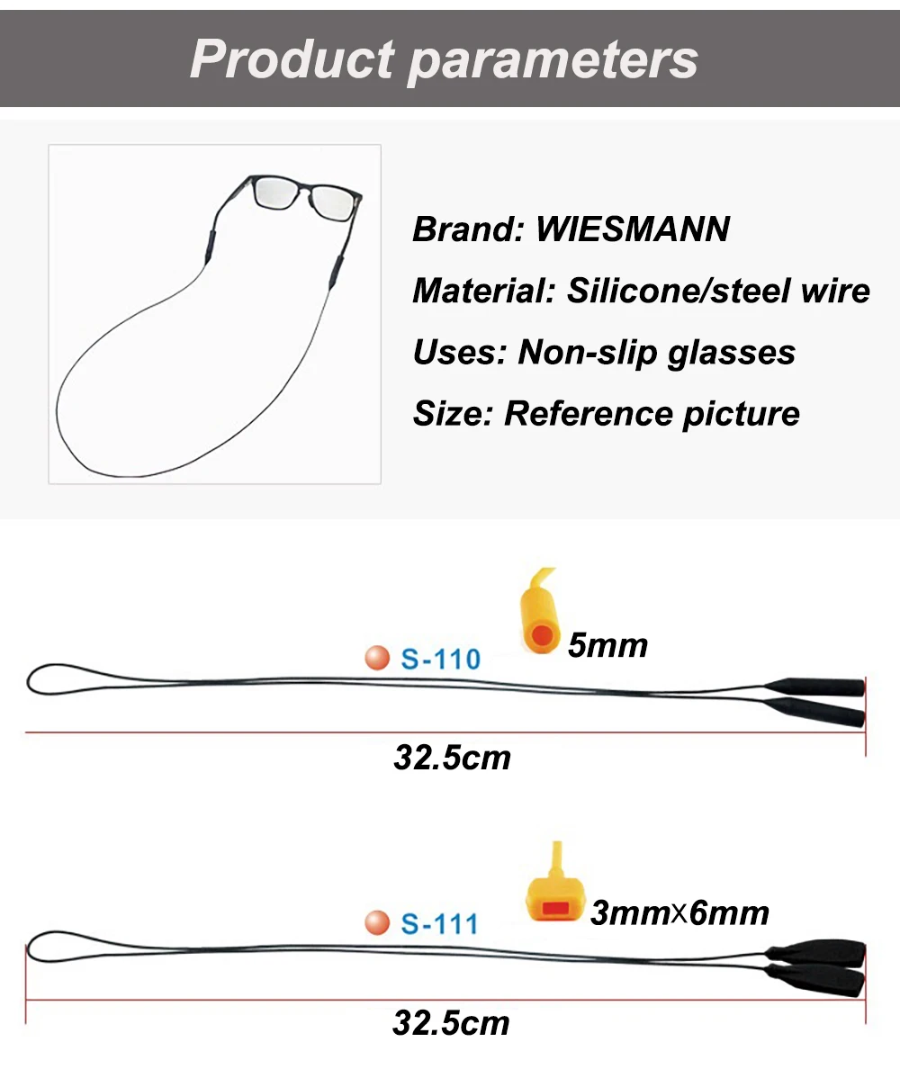 Ультратонкие легкие солнцезащитные очки WIESMANN Cablz металлическая фиксирующая
