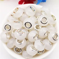 50pcs color cute lovely jelly acrylic plastic poly beads for jewelry making large hole beads spacer fit pandora charm bracelet