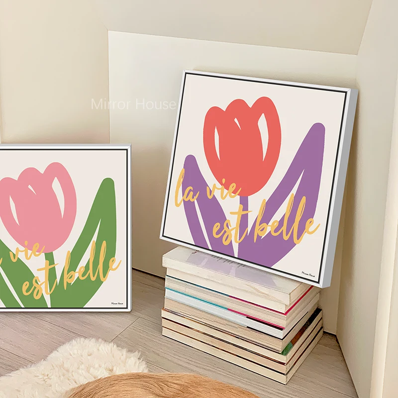 Tulip cure abstract Christmas New Year wall decoration painting Canvas psoter unframe poster | Painting &amp Calligraphy