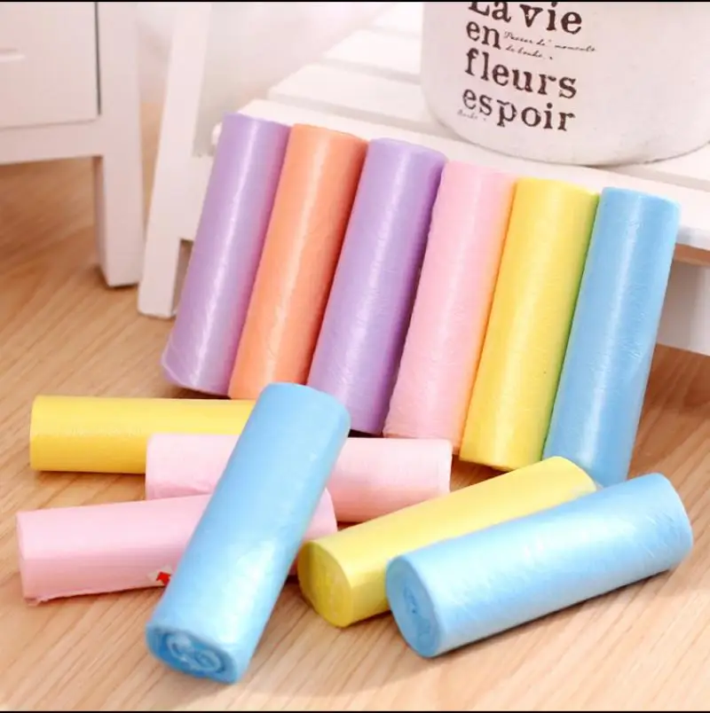 

6 Colors Household 5 Rolls Thicken Kitchen Garbage Bag Household Points Off Trash Can Bin Rubbish Disposable Plastic Bags