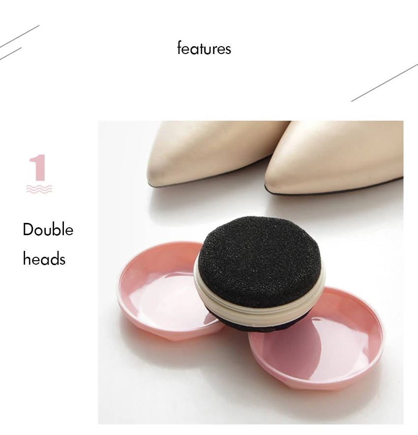 Portable Sponge Shoes Polisher Double Heads Cleaning Brush With Polishing Oil Colorless Cleaning Shoe Brush Shoe Care Tool