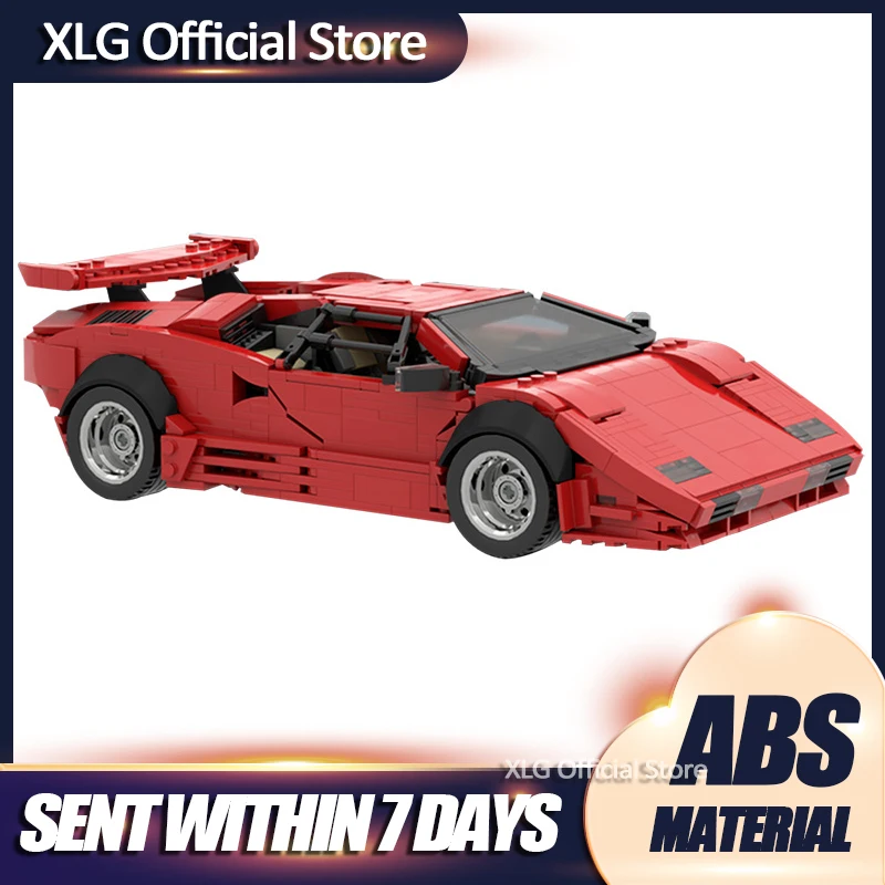 

MOC Technical Car Countaching LP5000 QV Diy Building Blocks Bricks Collection Sport Car Model Creative Toys For Children(Red)