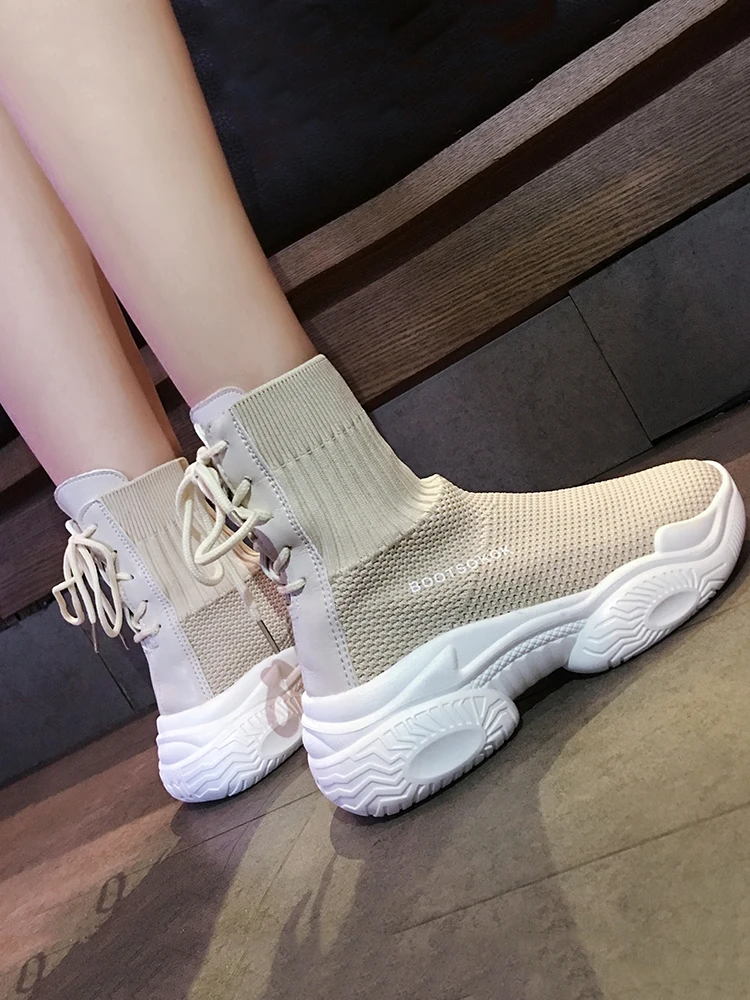 Ins/носки Обувь для женщин Новинка Осенняя обувь студентов Тканая сетчатая