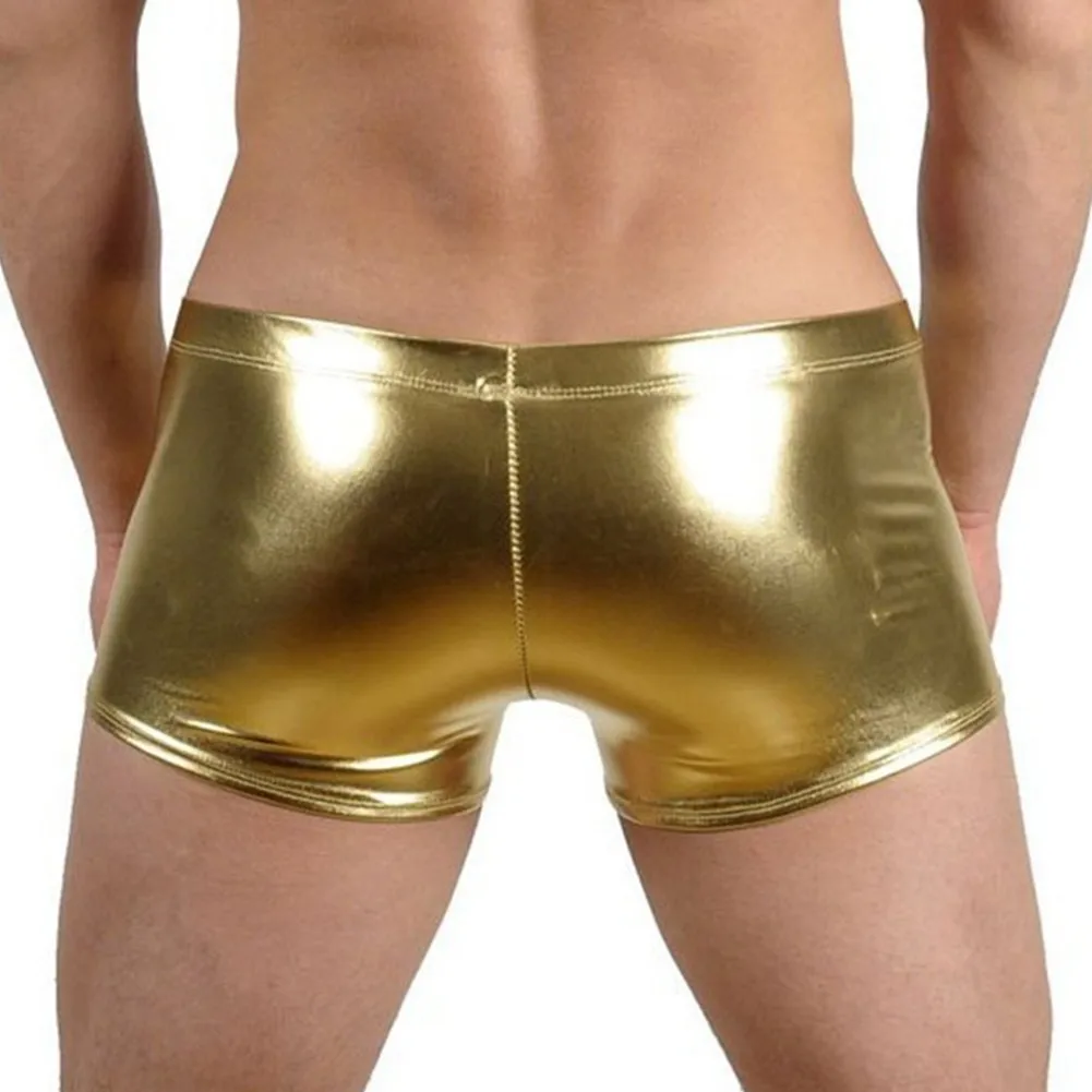 Трусы-боксеры мужские кожаные на молнии с отделением для пениса |
