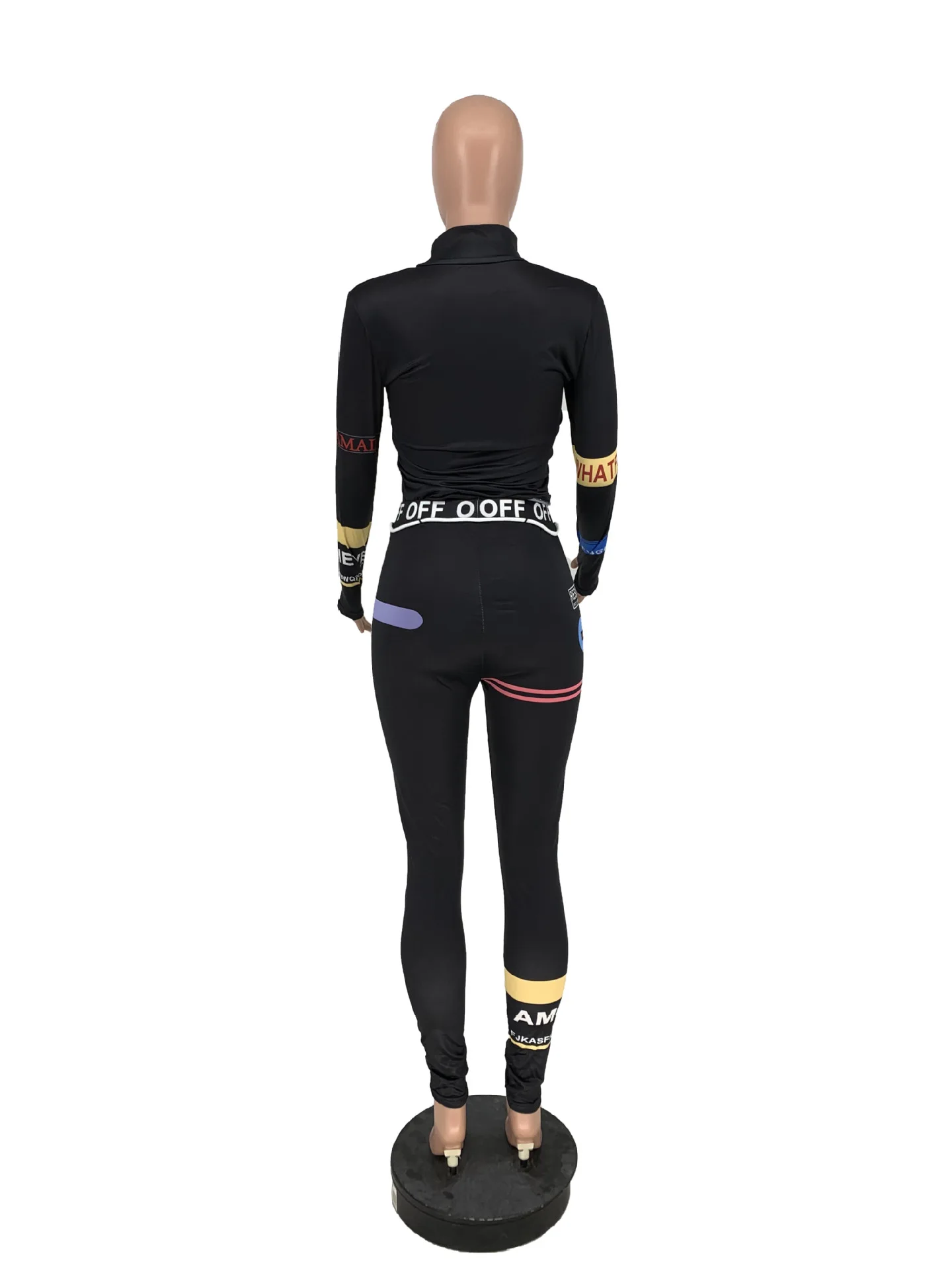 

Ladies casual fashion street 2-piece print sexy sweatshirt top + leggings sportswear two-piece wholesale sportswear