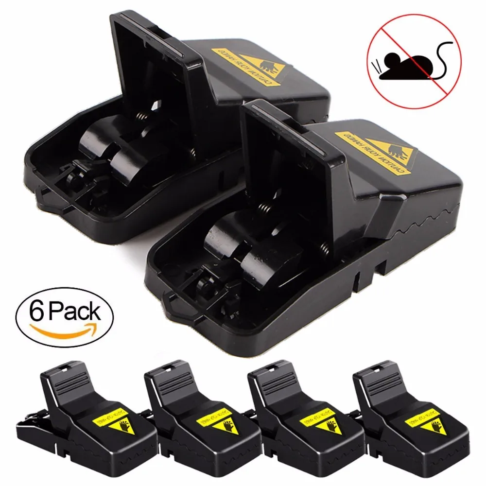 

6Pcs Reusable Rat Catching Mice Mouse Traps Mousetrap Bait Snap Spring Rodent Catcher