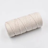 100m macrame rope twisted string cotton cord for handmade natural beige rope diy craft knitting christmas wedding deco gift